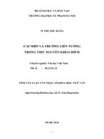 Tóm tắt luận văn cái nhìn và trường liên tưởng trong thơ nguyễn khoa điềm