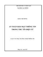 An toàn bảo mật thông tin trong thư tín điện tử luận văn thạc sĩ