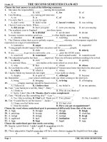 Đề thi học kì môn tiếng anh học kì 2 (23) 