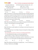 Đề thi giữa học kì 1 môn Vật lý lớp 12 trường THPT chuyên Lương Thế Vinh, Đồng Nai năm học 2016 - 2017