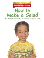 Leveled vocabulary readers    kindergarten   k 4 3   how to make a salad