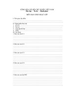 BIÊN BẢN SINH HOẠT LỚP