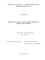 Nghiên cứu sử dụng nước lợ để tưới cho cây trồng vùng ven biển