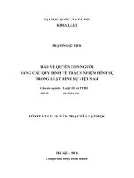 Bảo vệ quyền con người bằng các quy định về trách nhiệm hình sự trong luật hình sự việt nam