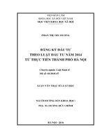 Đăng ký đầu tư theo luật đầu tư năm 2014 từ thực tiễn thành phố hà nội