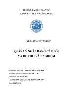 quản lý ngân hàng câu hỏi và đề thi trắc nghiệm