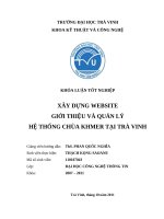XÂY DỰNG WEBSITE GIỚI THIỆU VÀ QUẢN LÝ HỆ THỐNG CHÙA KHMER TẠI TRÀ VINH
