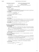 Bộ đề thi, đáp án CHI TIẾT đại học môn Toán NĂM 2009