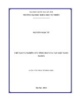 Chế tạo và nghiên cứu tính chất của vật liệu nano Zn2SnO4