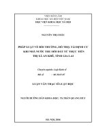 Pháp luật về bồi thường, hỗ trợ, tái định cư khi nhà nước thu hồi đất từ thực tiễn thị xã an khê, tỉnh gia lai