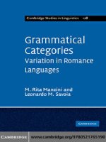 Cambridge studies in linguistics 128  m rita manzini, leonardo m  savoia grammatical categories  variation in romance languages cambridge university press (2011)