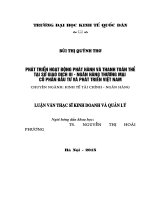 Phát triển hoạt động phát hành và thanh toán thẻ tại Sở giao dịch III – Ngân hàng TMCP Đầu tư và Phát triển Việt Nam