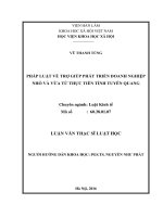 Pháp luật về trợ giúp phát triển doanh nghiệp nhỏ và vừa từ thực tiễn tỉnh tuyên quang 