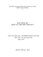bài tập tiểu luận môn lý thuyết nội suy