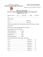 BIÊN BẢN KIỂM PHIẾU BẦU BAN CHẤP HÀNH CHI ĐOÀN TRƯỜNG TRUNG HỌC CƠ SỞ THẠNH LỢI