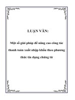 Một Số Giải Pháp Để Nâng Cao Công Tác Thanh Toán Xuất Nhập Khẩu Theo Phương Thức Tín Dụng Chứng Từ