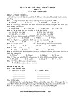 Đề kiểm tra giữa kì i toán 4 năm học 20162017