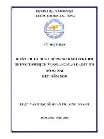 Hoàn thiện hoạt động Marketing cho Trung tâm dịch vụ quảng cáo Đài PTTH Đồng Nai đến năm 2020.PDF