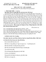 Đề thi giữa học kì 1 môn Ngữ văn lớp 12 trường THPT Phan Văn Trị, Cần Thơ năm học 2016 - 2017