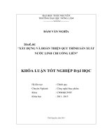 Xây dựng và hoàn thiện quy trình sản xuất nước linh chi uống liền.