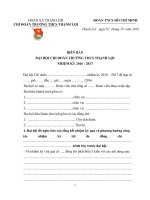 BIÊN BẢN ĐẠI HỘI CHI ĐOÀN TRƯỜNG TRUNG HỌC CƠ SỞ THẠNH LỢI