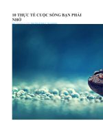 10 THỰC TẾ CUỘC SỐNG BẠN PHẢI NHỚ