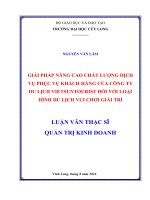 Giải pháp nâng cao chất lượng dịch vụ phục vụ khách hàng của công ty du lịch Vietsuntourist đối với loại hình du lịch vui chơi giải trí