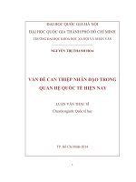 Vấn đề can thiệp nhân đạo trong quan hệ quốc tế hiện nay 