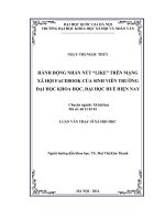 Hành động nhấn nút like trên mạng xã hội facebook của sinh viên trường đại học khoa học, đại học huế hiện nay 