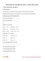 Đề cương ôn tập học kì 1 môn Toán,Tiếng Việt lớp 2