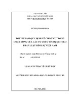 Tội vi phạm quy định về cho vay trong hoạt động của các tổ chức tín dụng theo pháp luật hình sự Việt Nam