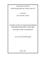 Vận dụng nguyên tắc ngoại giao hồ chí minh trong bình thường hóa và phát triển quan hệ của việt nam với hoa kỳ