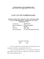 Đánh giá hiệu quả kinh tế chăn nuôi lợn thịt của các hộ nông dân, tại huyện Văn Lâm, tỉnh Hưng Yên