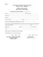 Mẫu đơn xin xác nhận đã học xong chương trình