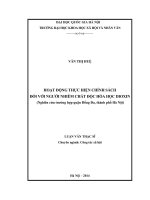 Hoạt động thực hiện chính sách đối với người nhiễm chất độc hóa học dioxin” (nghiên cứu trường hợp quận đống đa, thành phố hà nội) 