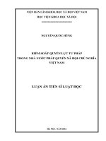 Kiểm soát quyền lực tư pháp trong Nhà nước pháp luật quyền xã hội chủ nghĩa Việt Nam
