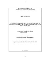 Nghiên cứu tạo một số chế phẩm sinh học từ Chitin tách chiết từ vỏ tôm bằng phương pháp thuỷ phân Axit