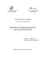 Algorithmes dembaquetage et de couverture fractionnaire 
