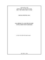 Luận án tiên sĩ Gia đình của người sán dìu vùng chân núi tam đảo