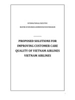 PROPOSED SOLUTIONS FOR IMPROVING CUSTOMER CARE QUALITY OF VIETNAM AIRLINES