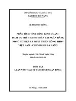 Phân tích tình hình kinh doanh dịch vụ thẻ thanh toán tại Ngân hàng Nông nghiệp và Phát triển nông thôn Việt Nam - Chi nhánh Đà Nẵng