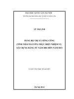 Đảng bộ thị xã sông công (tỉnh thái nguyên) thực hiện nhiệm vụ xây dựng đảng từ năm 2001 đến năm 2013 