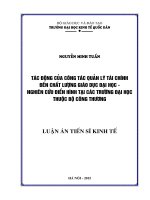 Tác động của quản lý tài chính đến chất lượng giáo dục đại học - Nghiên cứu điển hình tại các trường đại học thuộc Bộ Công Thương