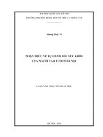 Nhận thức về tự chăm sóc sức khỏe của người cao tuổi ở hà nội 