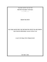 Dạy học khám phá chủ đề phương pháp tọa độ trong mặt phẳng hình học 10, ban nâng cao 