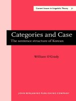 Current issues in linguistic theory 71  William ogrady categories and case  the sentence structure of korean john benjamins publishing company (1991)