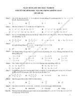 Bộ 700 câu trắc nghiệm chuyên đề hình học tọa độ trong không gian