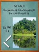 Địa lí 10 bài 18 sinh quyển, sự phân bố và phát triển của sinh vật
