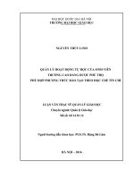Quản lý hoạt động tự học của sinh viên trường cao đẳng dược phú thọ phù hợp phương thức đào tạo theo học chế tín chỉ 