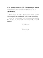 Nhận thức của người dân về vấn đề vệ sinh an toàn thực phẩm của thịt lợn trên địa bàn xã văn Đức, huyện Gia Lâm, thành phố Hà Nội